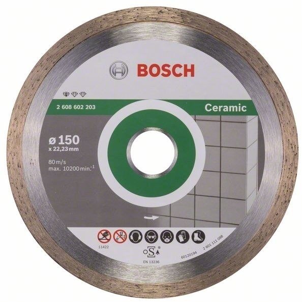 Deimantinis pjovimo diskas Bosch keramikai 150mm; 22,23mm Deimantinis pjovimo diskas Bosch keramikai 150mm; 22,23mm