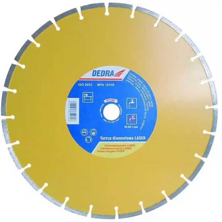 Deimantinis diskas betonui, granitui, klinkeriui, asfaltui DEDRA H1159 300x25,4mm 1 Deimantinis diskas betonui, granitui, klinkeriui, asfaltui DEDRA H1159 300x25,4mm 1