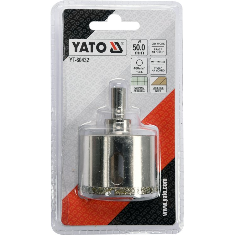 Deimantinis cilindrinis grąžtas Yato, 50 mm 2 Deimantinis cilindrinis grąžtas Yato, 50 mm 2