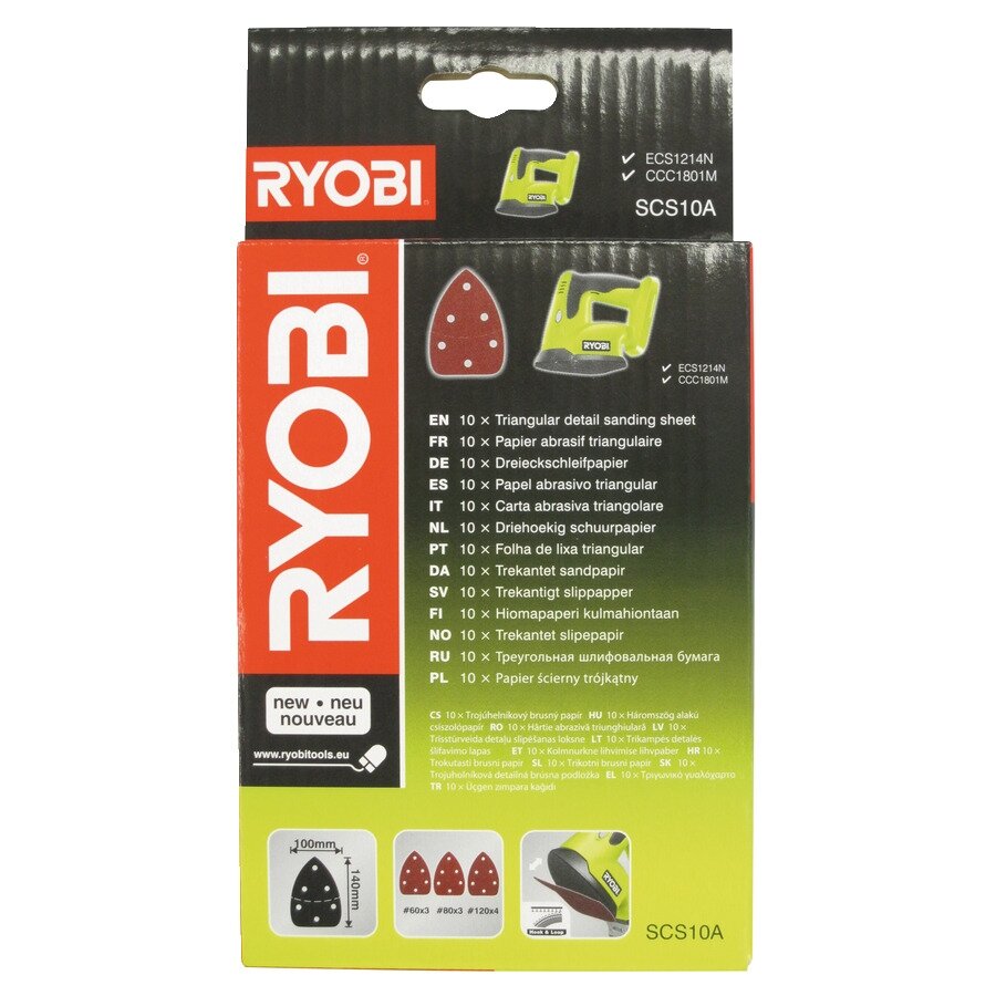 Detalaus šlifavimo lapeliai Ryobi SCS10A Detalaus šlifavimo lapeliai Ryobi SCS10A