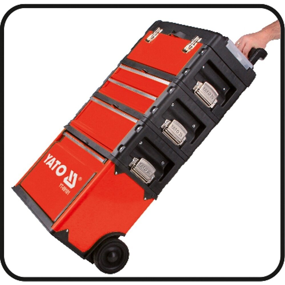 Dėžė įrankiams ant ratukų Yato, 3-jų dalių 3 Dėžė įrankiams ant ratukų Yato, 3-jų dalių 3