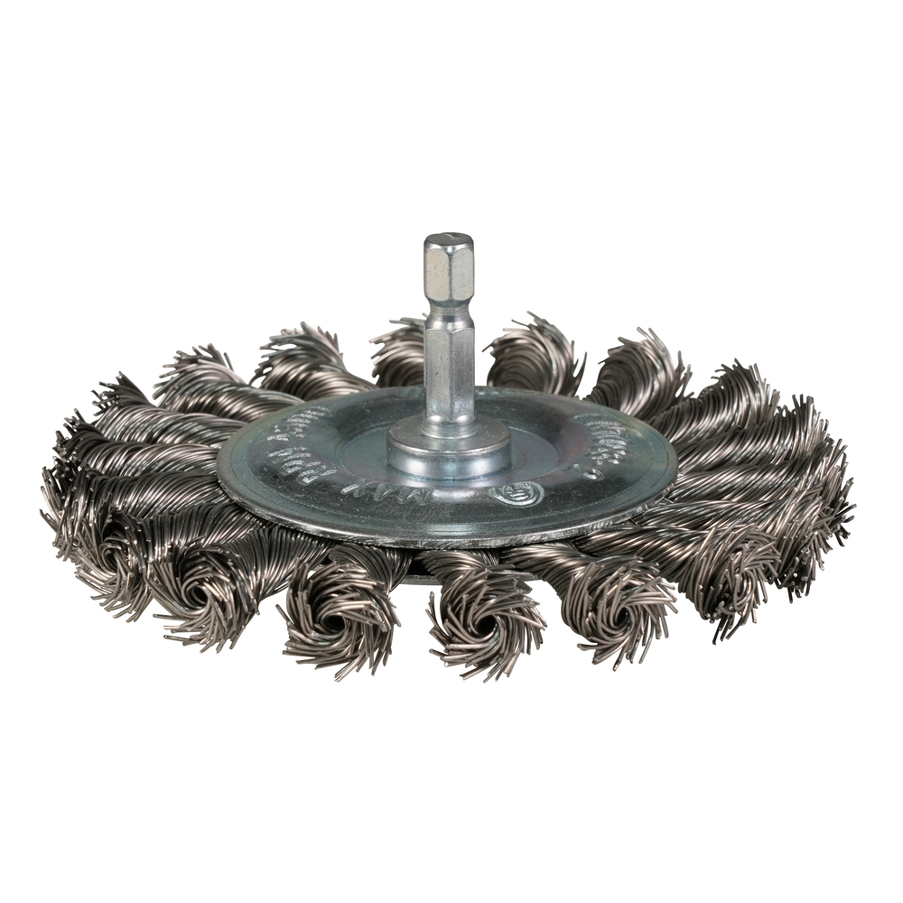 Disko formos šveitimo šepetys Makita D-76722, 100mm, su 1/4'' šešiakampiu antgaliu Disko formos šveitimo šepetys Makita D-76722, 100mm, su 1/4'' šešiakampiu antgaliu