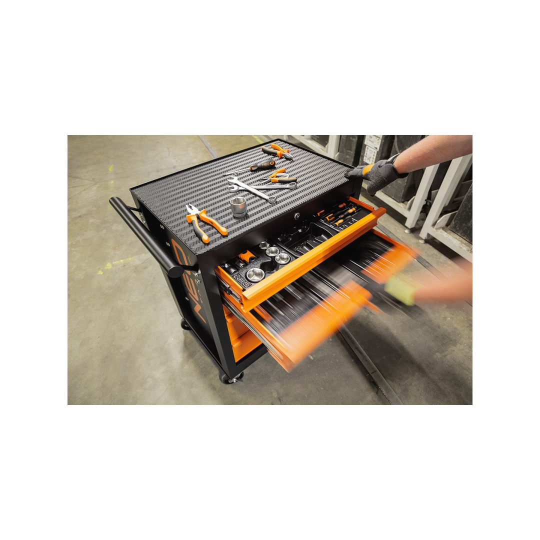 Dirbtuvių spintelė NEO, 5 stalčiai + 117 įrankių 3 Dirbtuvių spintelė NEO, 5 stalčiai + 117 įrankių 3