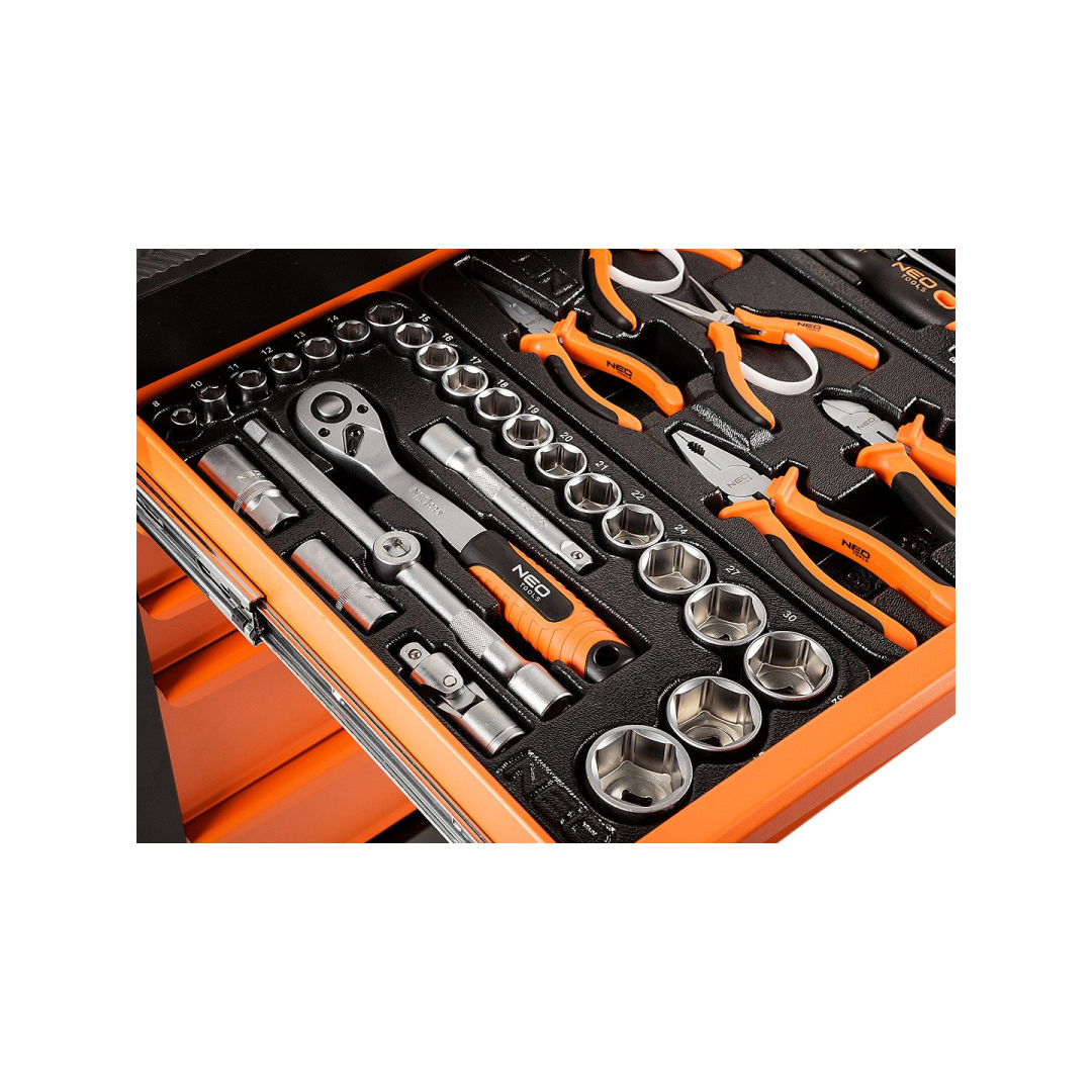 Dirbtuvių spintelė NEO, 5 stalčiai + 117 įrankių 7