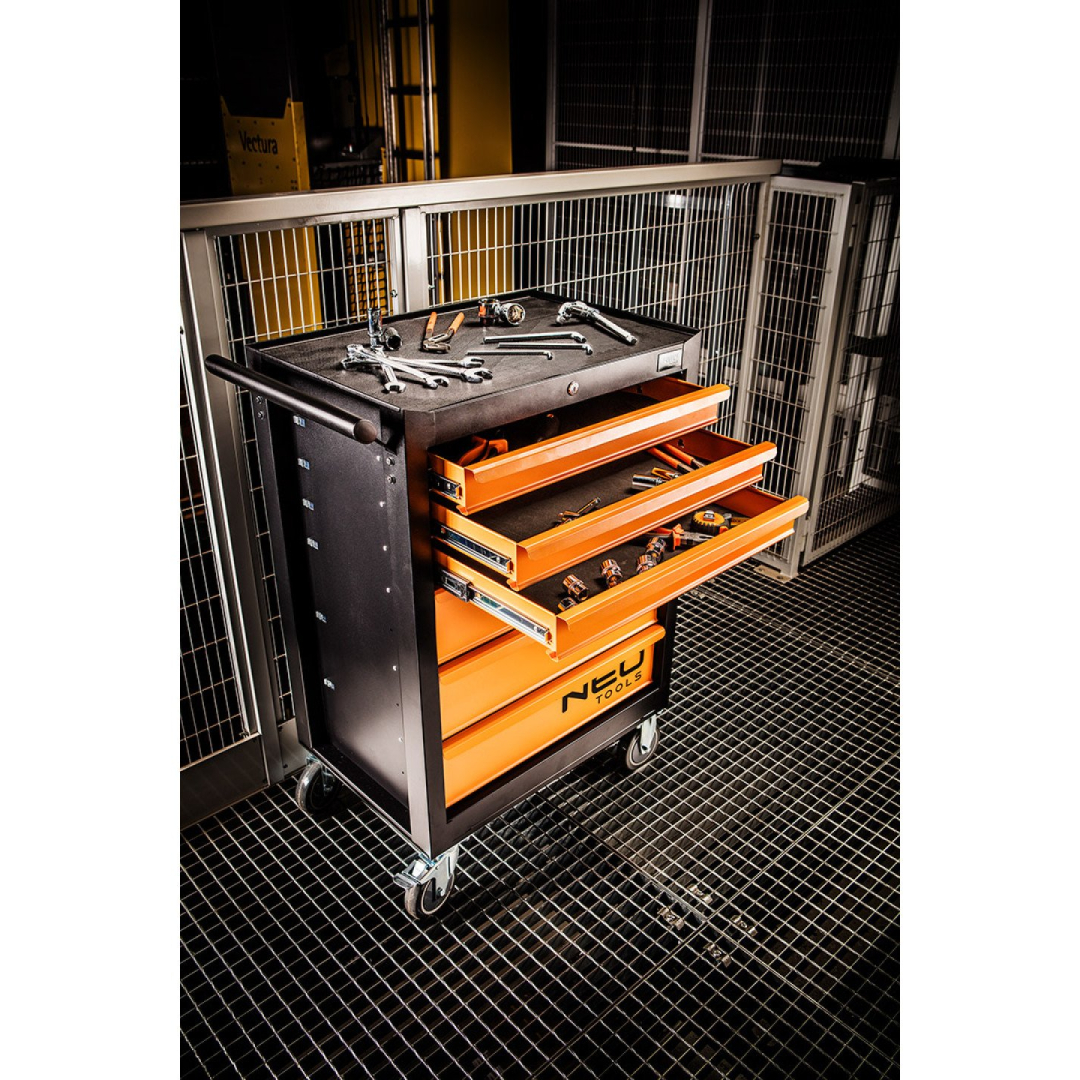 Dirbtuvių spintelė NEO, 6 stalčiai + 149 įrankiai 2 Dirbtuvių spintelė NEO, 6 stalčiai + 149 įrankiai 2