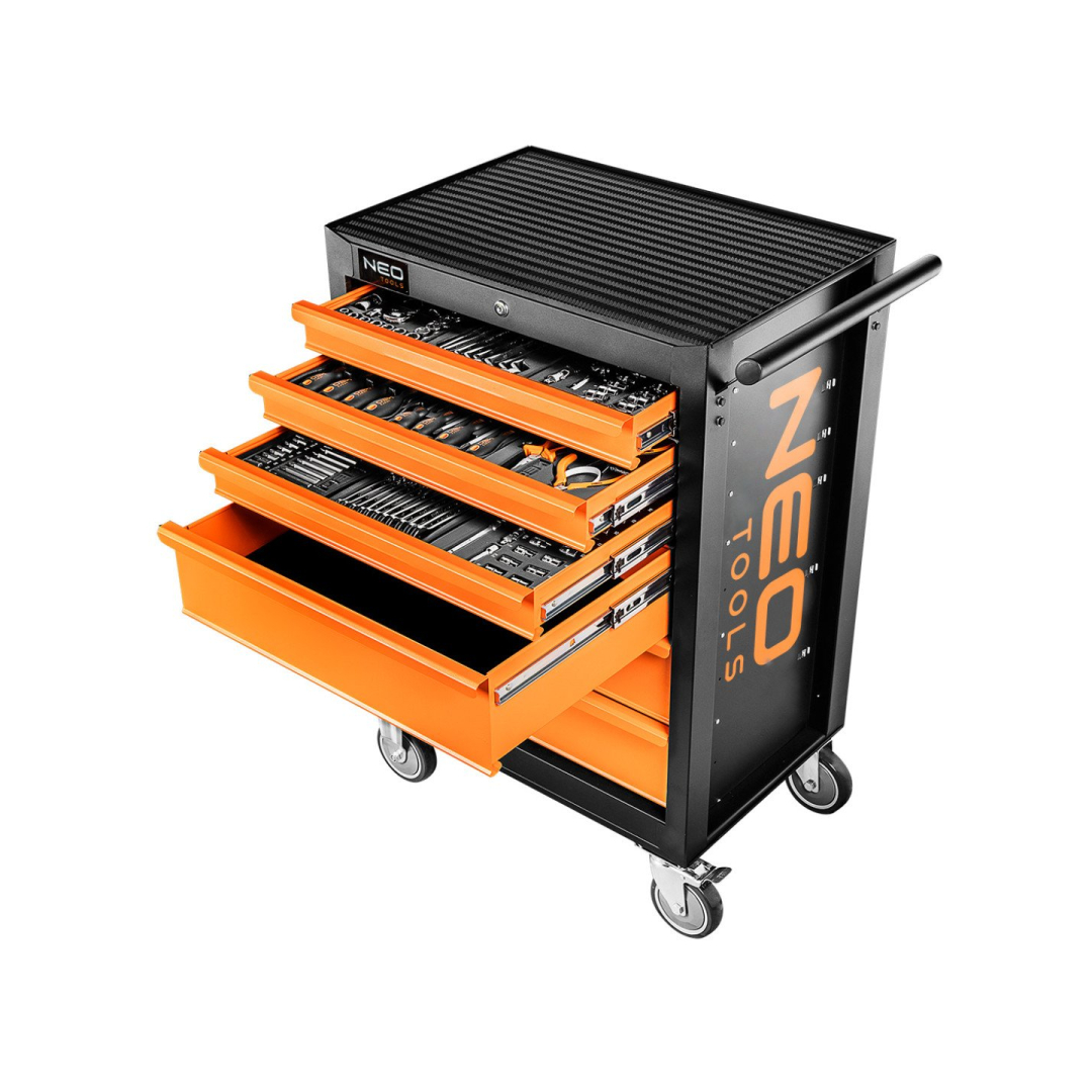 Dirbtuvių spintelė NEO, 6 stalčiai + 149 įrankiai 4 Dirbtuvių spintelė NEO, 6 stalčiai + 149 įrankiai 4