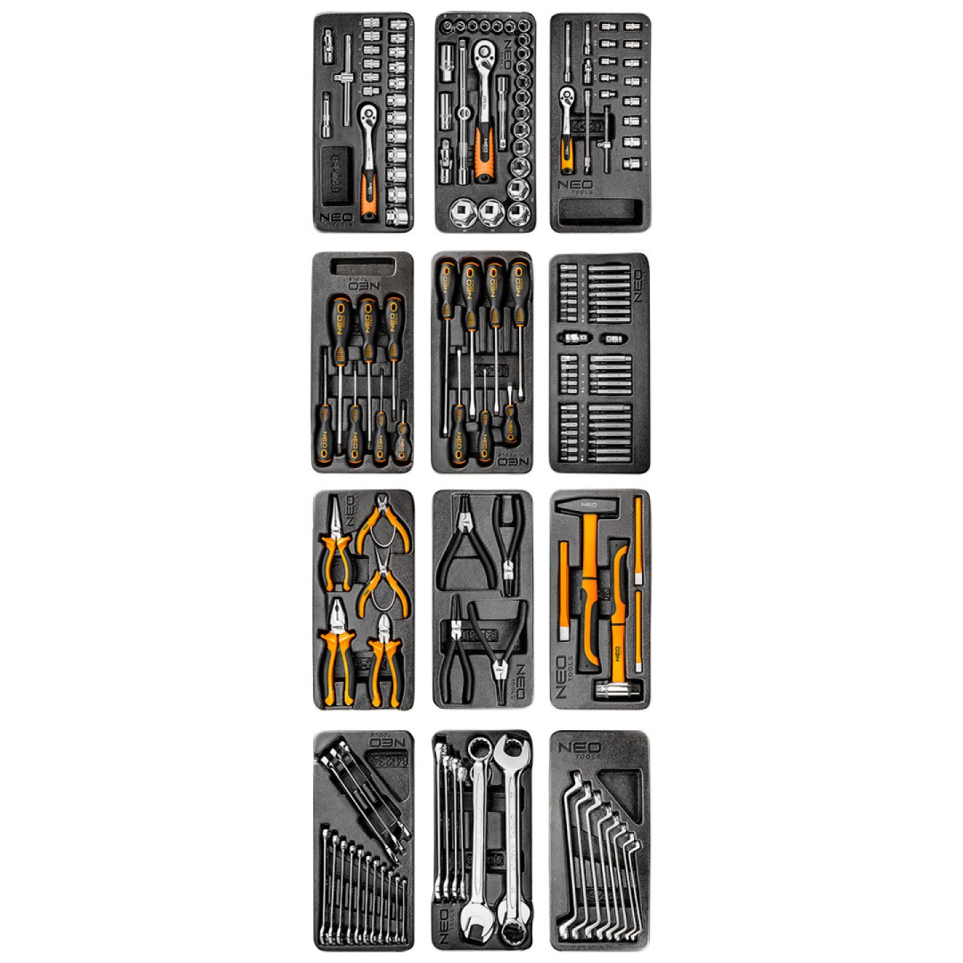 Dirbtuvių spintelė NEO, 7 stalčiai + 176 įrankiai 5 Dirbtuvių spintelė NEO, 7 stalčiai + 176 įrankiai 5