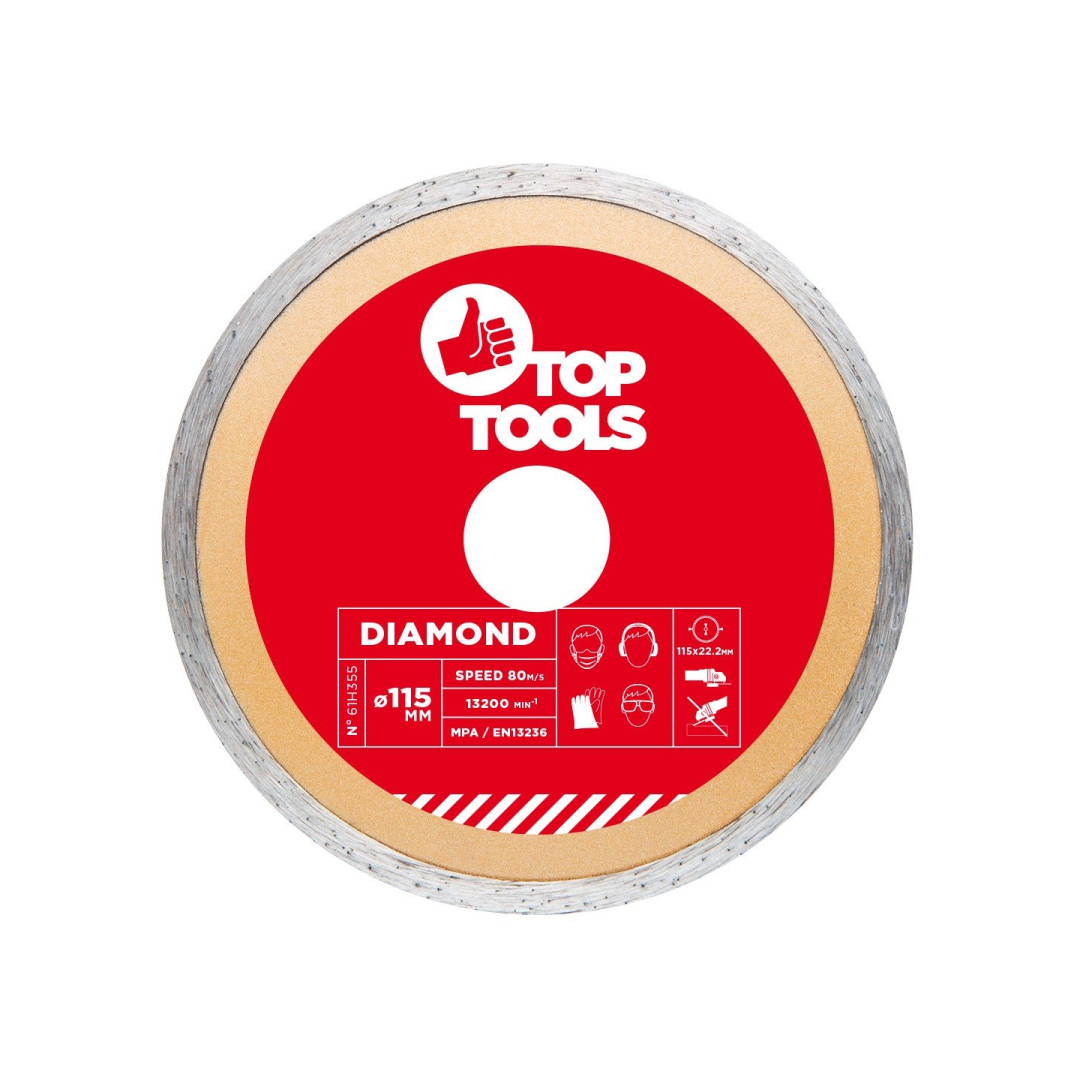 Diskas deimantinis ištisas 115 mm. Top Tools