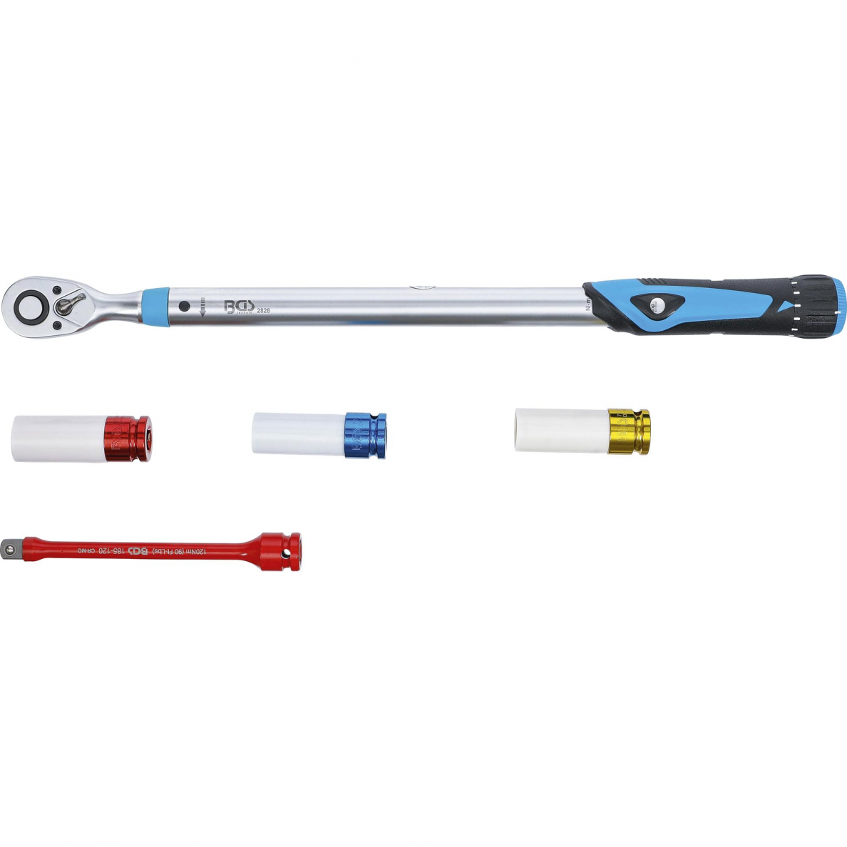 Dinamometrinio rakto rinkinys BGS-technic, 12.5 mm (1/2"), 40 - 200 Nm 1 Dinamometrinio rakto rinkinys BGS-technic, 12.5 mm (1/2"), 40 - 200 Nm 1