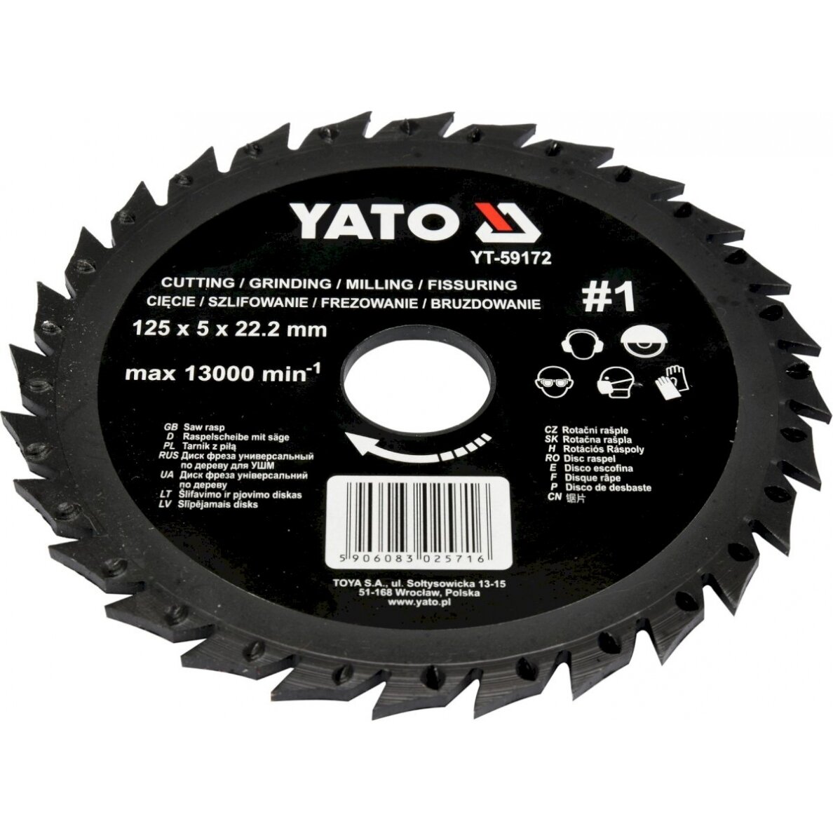 Diskas/freza medžiui 125mm, No1 (YT-59172)