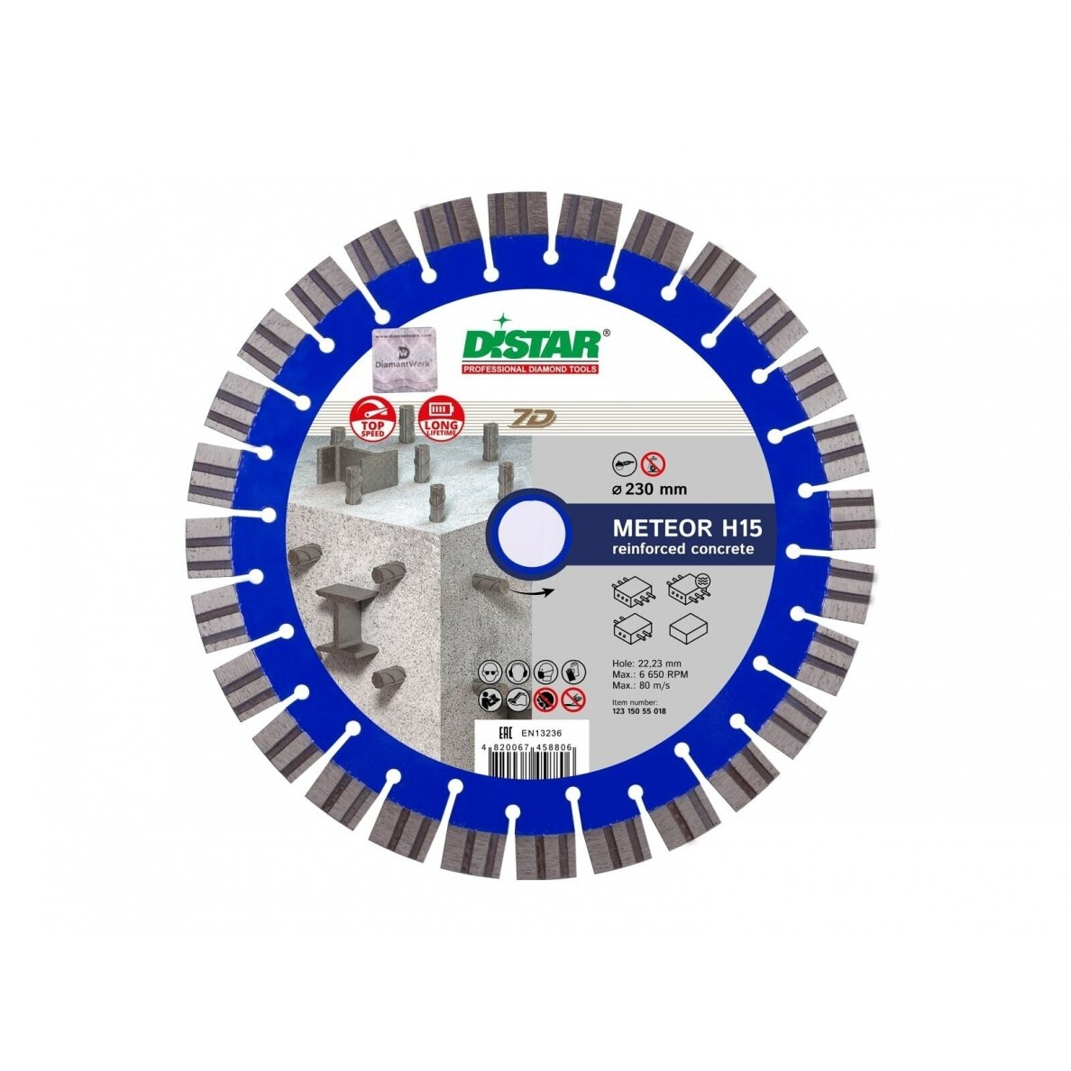 DISTAR METEOR H15 deimantinis diskas gelžbetoniui, hidrotechniniam betonui, 230mm DISTAR METEOR H15 deimantinis diskas gelžbetoniui, hidrotechniniam betonui, 230mm