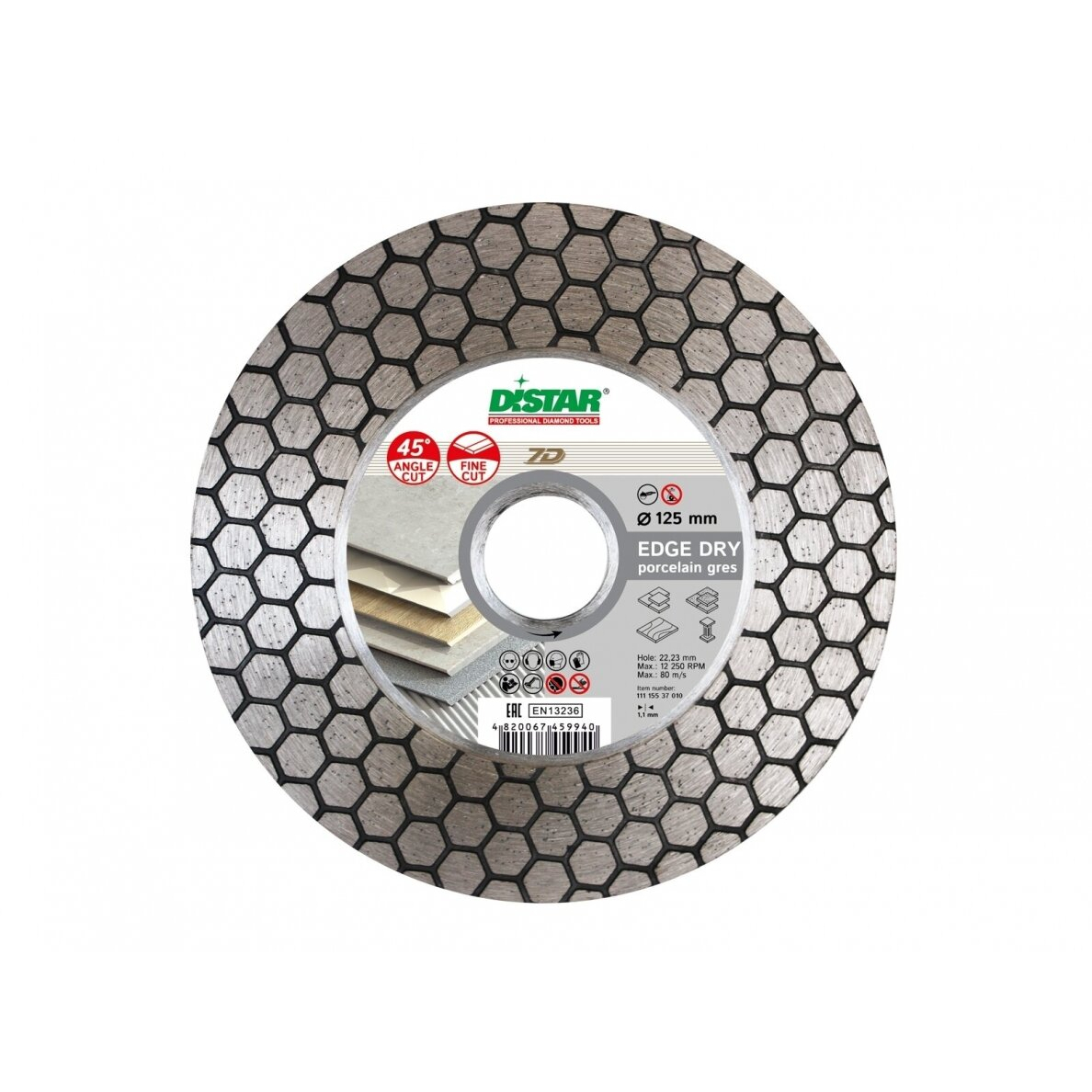DISTAR EDGE DRY deimantinis diskas plytelėms, 115mm (11115546009) DISTAR EDGE DRY deimantinis diskas plytelėms, 115mm (11115546009)
