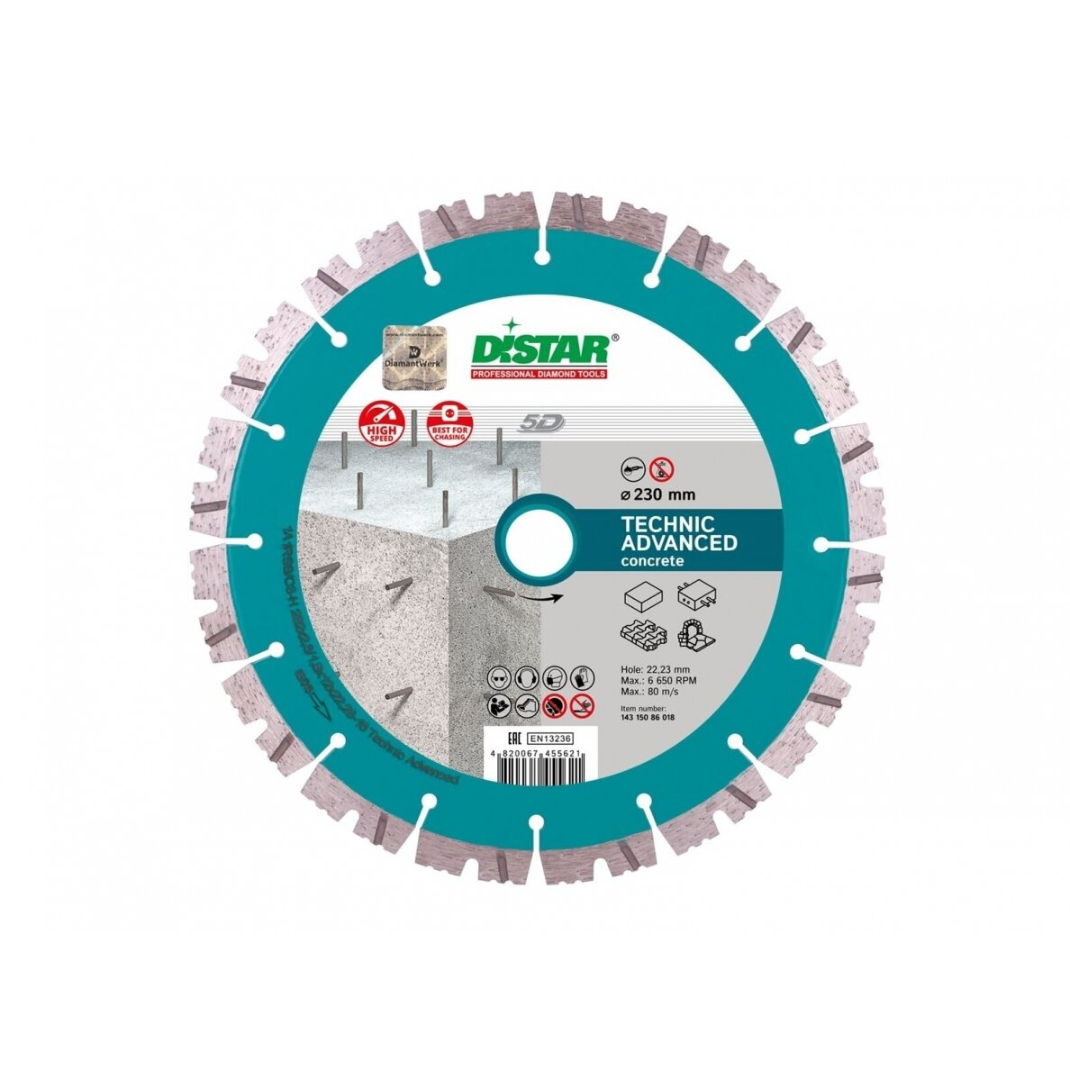 DISTAR TECHNIK ADVANCED Deimantinis diskas betonui, 180 mm (14315347014) DISTAR TECHNIK ADVANCED Deimantinis diskas betonui, 180 mm (14315347014)