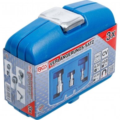 Magnetinių ilgintuvų rinkinys BGS-technic, 3 vnt 8 Magnetinių ilgintuvų rinkinys BGS-technic, 3 vnt 8