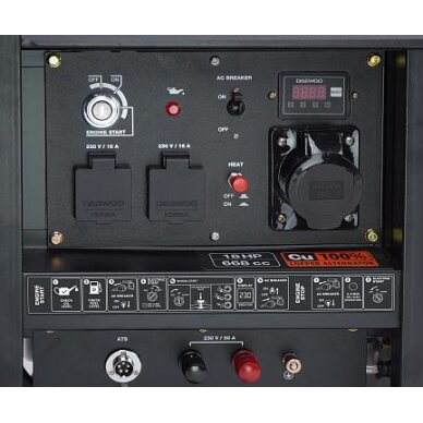 Dyzelinis generatorius DAEWOO DDAE 11000XE, 7.5kW, + automatinio valdymo blokas ATS15-DDAE 6