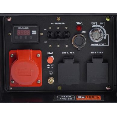 Dyzelinis generatorius DAEWOO DDAE 6000XE-3, 4.5 kW 5