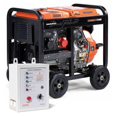 Dyzelinis generatorius DAEWOO DDAE 9000DXE-3, 6.0kW + automatinio valdymo blokas ATS15-DDAE Dyzelinis generatorius DAEWOO DDAE 9000DXE-3, 6.0kW + automatinio valdymo blokas ATS15-DDAE
