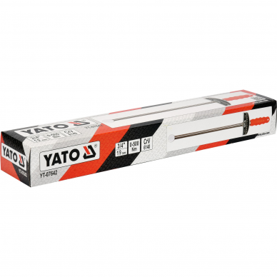 Dinamometrinis švytuoklinis raktas Yato, 3/4", 0-500 Nm 1 Dinamometrinis švytuoklinis raktas Yato, 3/4", 0-500 Nm 1