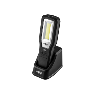 Dirbtuvių lempa 550 lm COB LED + pagrindas + įkroviklis