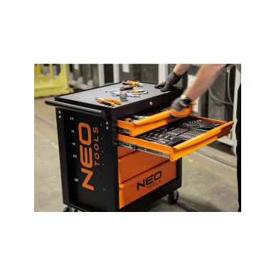 Dirbtuvių spintelė NEO, 5 stalčiai + 117 įrankių 2 Dirbtuvių spintelė NEO, 5 stalčiai + 117 įrankių 2