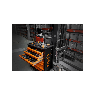 Dirbtuvių spintelė NEO, 7 stalčiai + 129 įrankiai 4 Dirbtuvių spintelė NEO, 7 stalčiai + 129 įrankiai 4