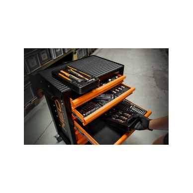 Dirbtuvių spintelė NEO, 7 stalčiai + 176 įrankiai 2 Dirbtuvių spintelė NEO, 7 stalčiai + 176 įrankiai 2