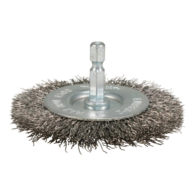 Disko formos šveitimo šepetys Makita D-76635, 75mm, su 1/4'' šešiakampiu antgaliu Disko formos šveitimo šepetys Makita D-76635, 75mm, su 1/4'' šešiakampiu antgaliu