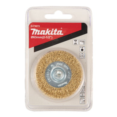 Disko formos šveitimo šepetys Makita D-73673, 63mm, 1/4" 2 Disko formos šveitimo šepetys Makita D-73673, 63mm, 1/4" 2