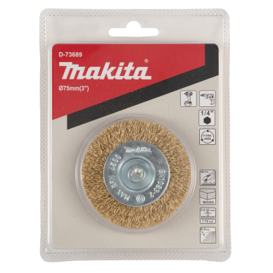 Disko formos šveitimo šepetys Makita D-73689, 75mm, 1/4" 2 Disko formos šveitimo šepetys Makita D-73689, 75mm, 1/4" 2