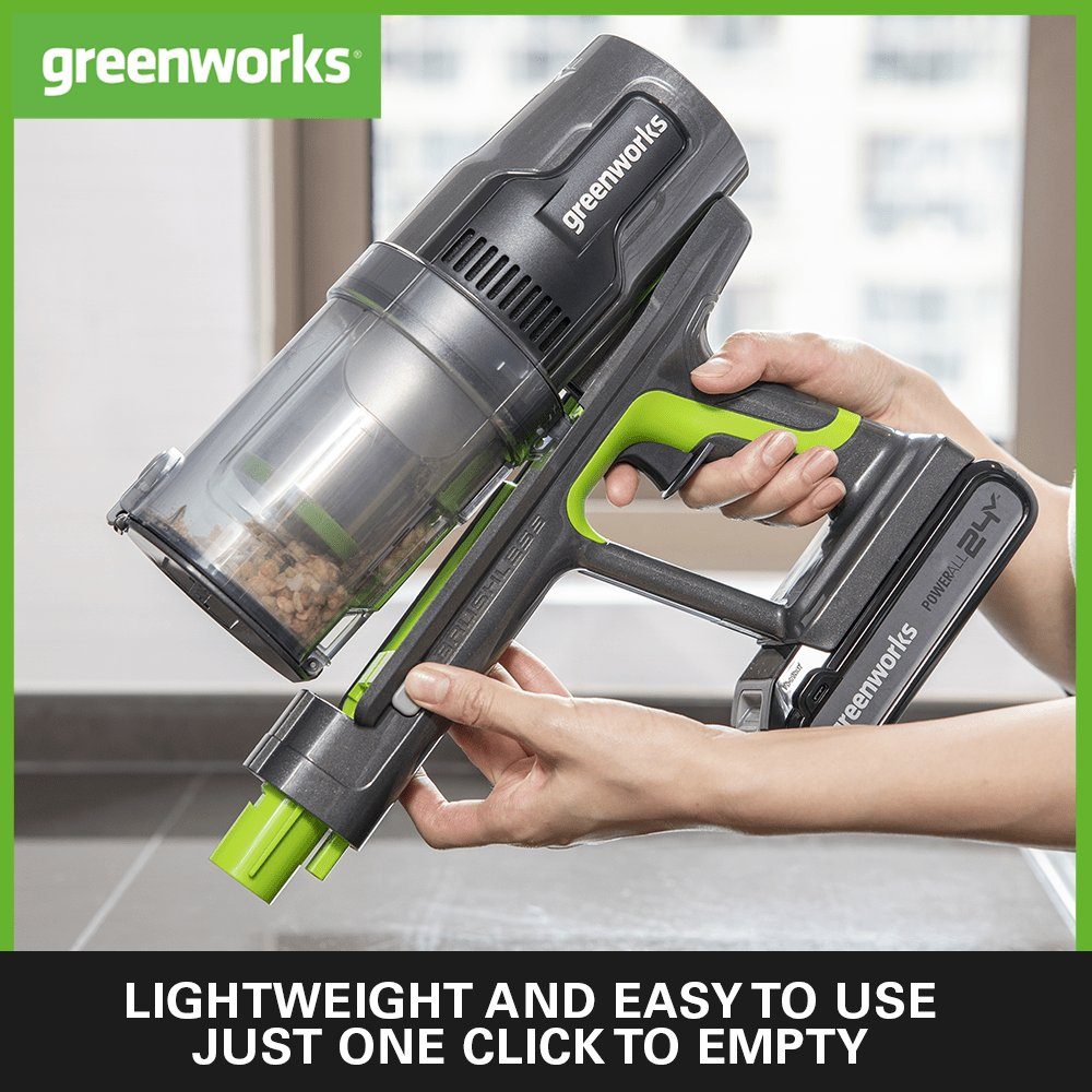 Akumuliatorinis dulkių siurblys – šluota Greenworks GD24SVK4DG, 24 V, 4,0 Ah, (su stovu) 4