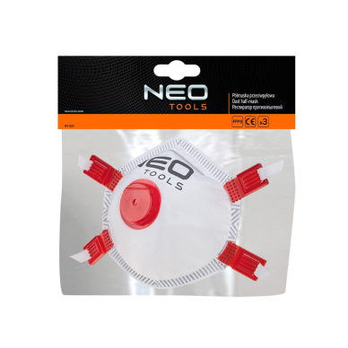 Dulkių apsaugos puskaukė, FFP3, with valve and silicone sealing inside, 3 vnt 1