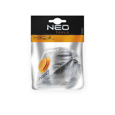 Dulkių apsaugos puskaukė su aktyvia anglimi, folding, with valve, FFP1, 3 vnt 1 Dulkių apsaugos puskaukė su aktyvia anglimi, folding, with valve, FFP1, 3 vnt 1