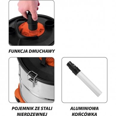 Dulkių, pelenų siurblys Sthor 20L 800W (78870) 3 Dulkių, pelenų siurblys Sthor 20L 800W (78870) 3