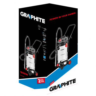 Dulkių siurblys pramoninis Graphite 59G608, 1500W 2