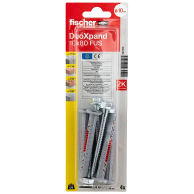 DuoXpand kaištis su varžtu 10x80 FUS, 4 vnt. 4 DuoXpand kaištis su varžtu 10x80 FUS, 4 vnt. 4