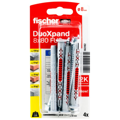 DuoXpand kaištis su varžtu 8x80 FUS, 4 vnt. 1 DuoXpand kaištis su varžtu 8x80 FUS, 4 vnt. 1