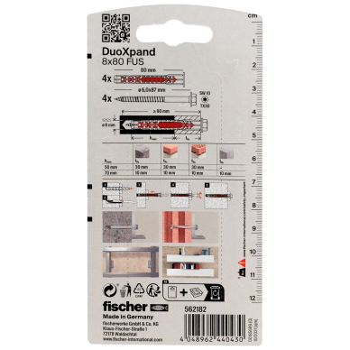 DuoXpand kaištis su varžtu 8x80 FUS, 4 vnt. 2 DuoXpand kaištis su varžtu 8x80 FUS, 4 vnt. 2