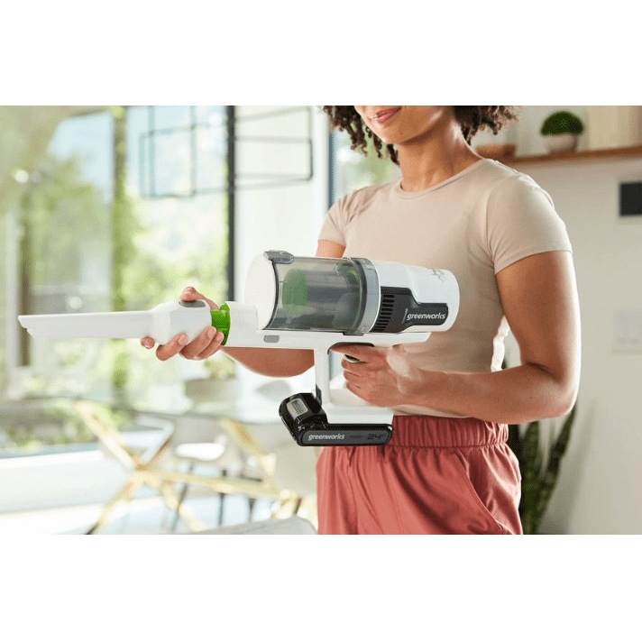 Akumuliatorinis dulkių siurblys – šluota Greenworks GD24SVK4DG, 24 V, 4,0 Ah, (su stovu) 13