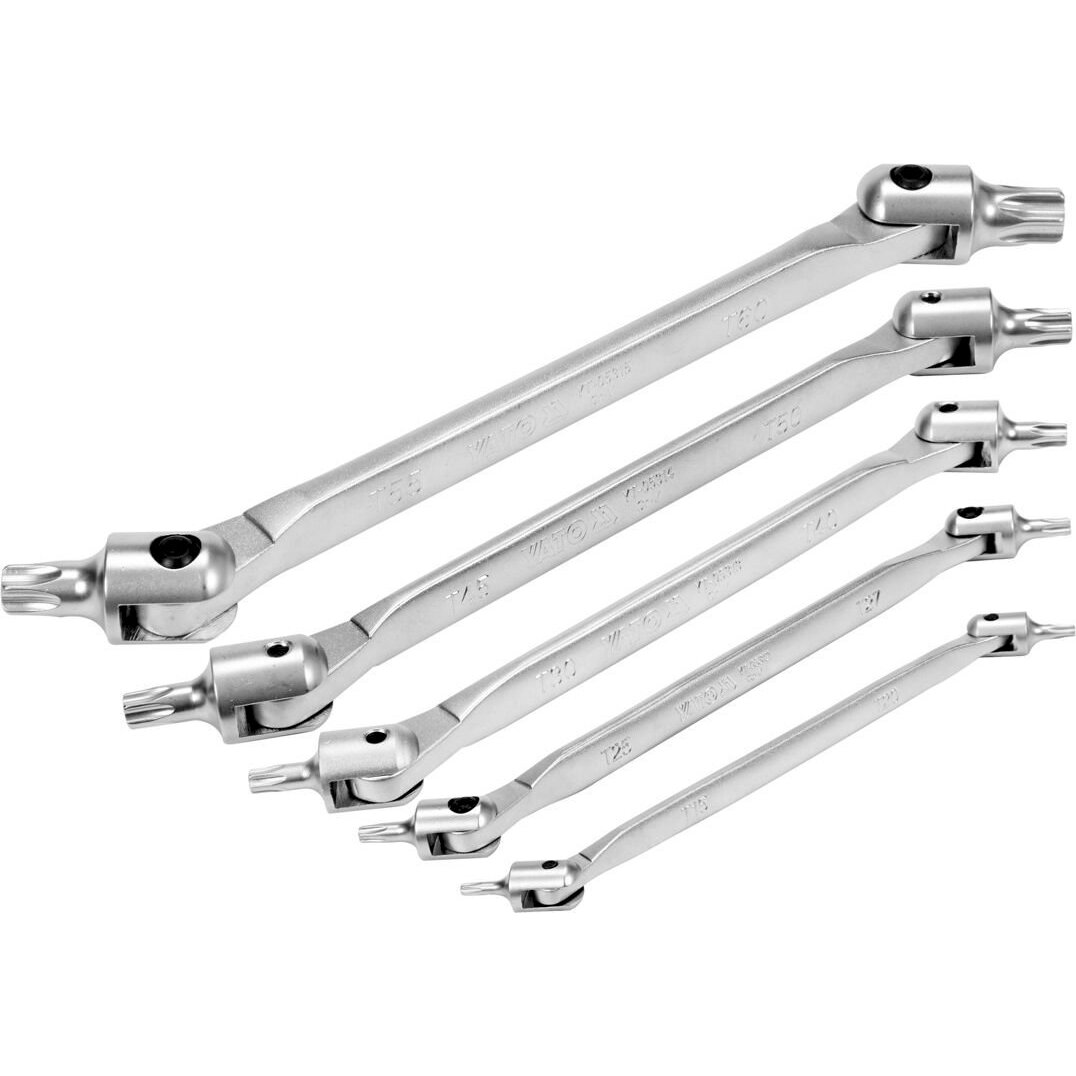 Dvipusių šarnyrinių raktų rinkinys | T-Star (Torx) T15 -T60 (YT-05320)