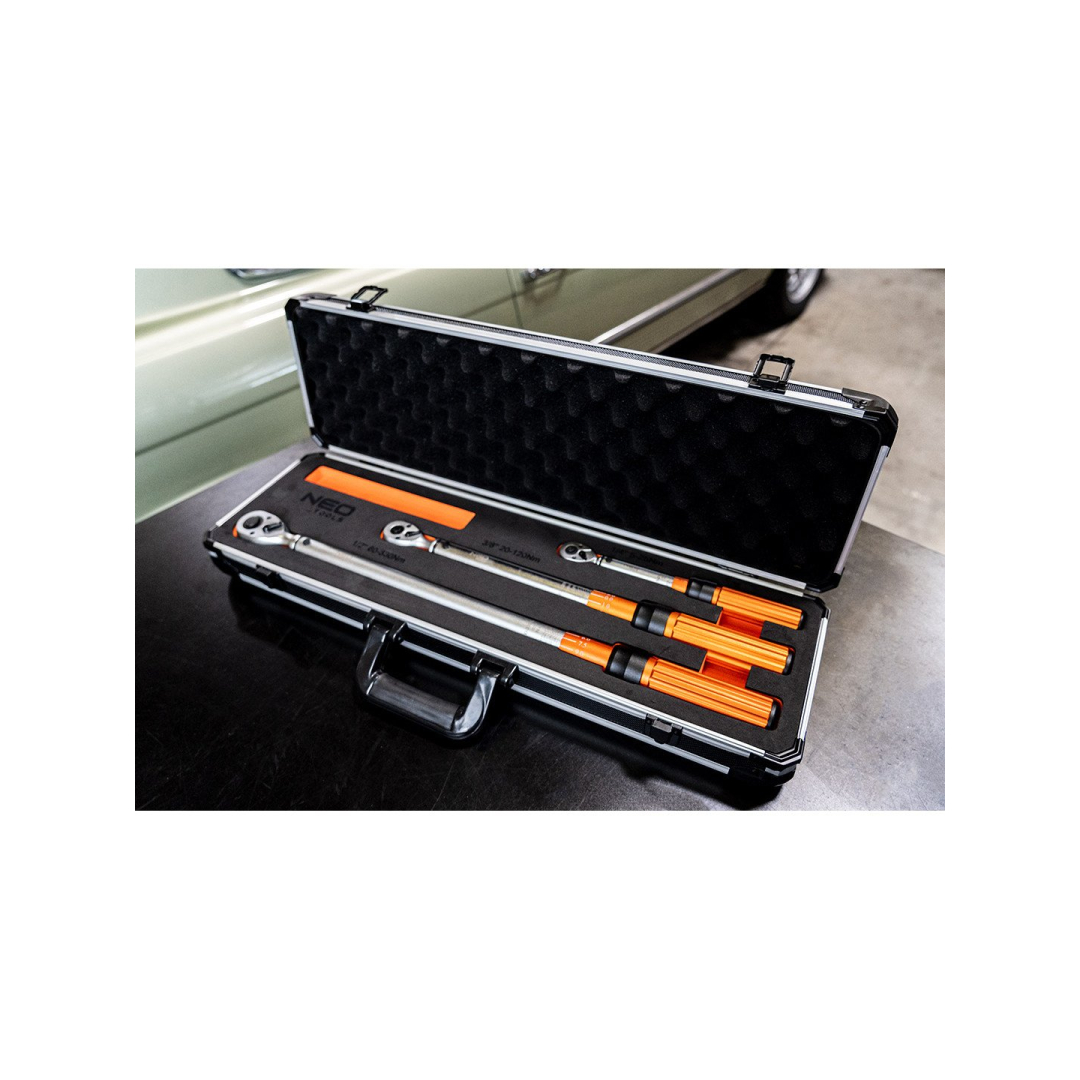 Dvigubo paspaudimo dinamometrinių veržliarakčių rinkinys. 3 vnt. - 1/4 3