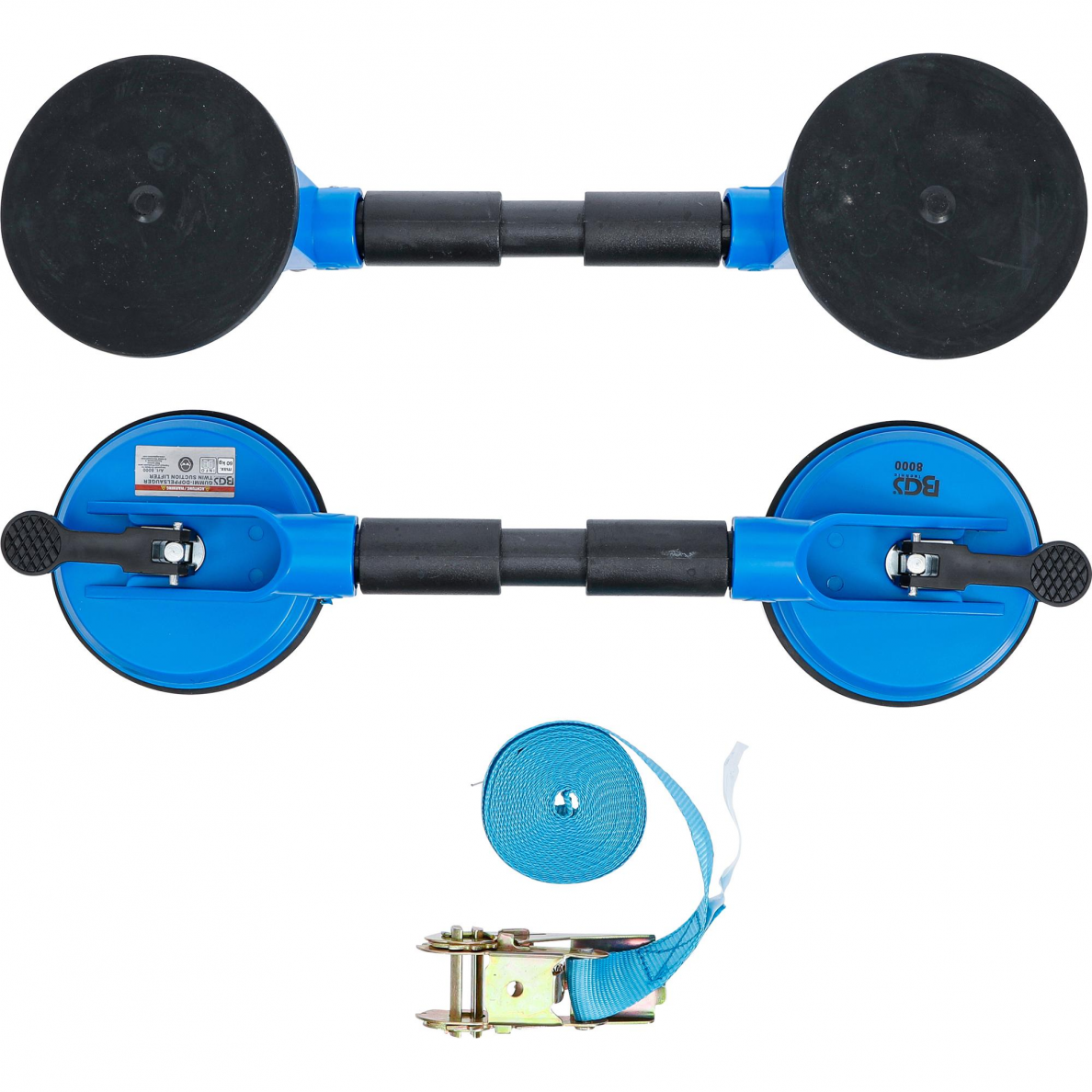 Vakuuminis kėliklis su diržu BGS-technic, 120 mm, 3 vnt. 2 Vakuuminis kėliklis su diržu BGS-technic, 120 mm, 3 vnt. 2