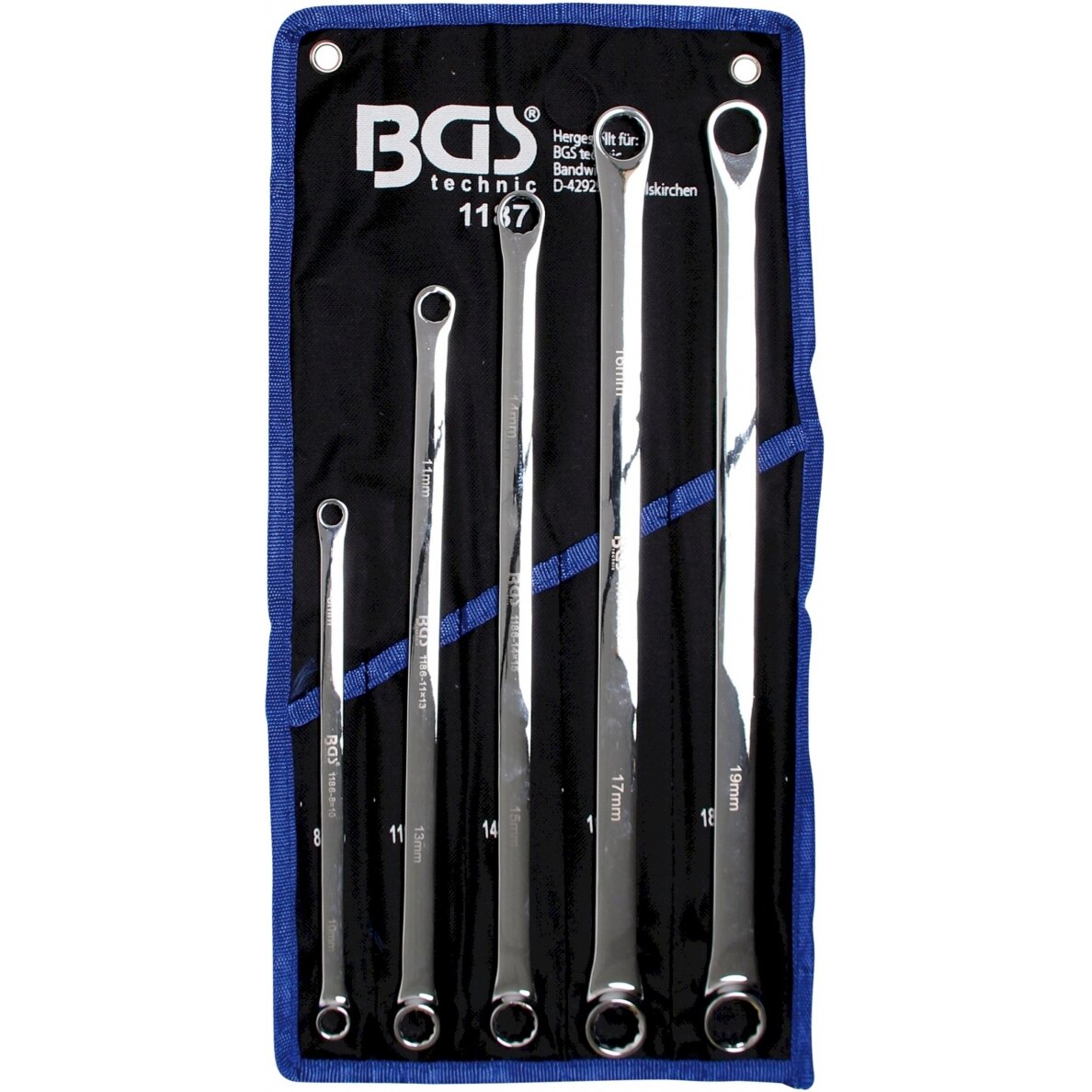 Dvigubo žiedo raktų rinkinys | ilgas tipas | 8 - 19 mm | 5 vnt. (1187) Dvigubo žiedo raktų rinkinys | ilgas tipas | 8 - 19 mm | 5 vnt. (1187)