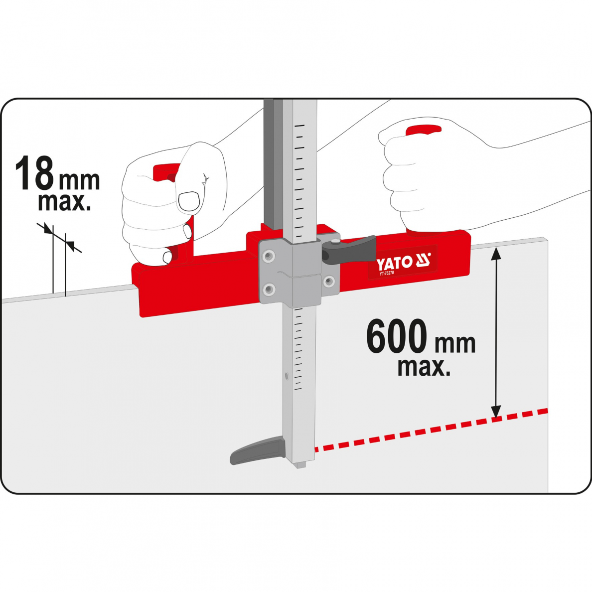 Dvipusė gipso kartono pjaustyklė / reismusas Yato, 600 mm 4 Dvipusė gipso kartono pjaustyklė / reismusas Yato, 600 mm 4