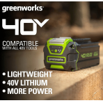 Dviejų akumuliatorių komplektas Greenworks G40BK4X, 40 V, 4,0 Ah