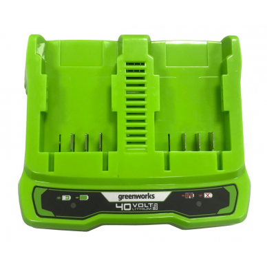Dvigubas kroviklis Greenworks G40X2UC2, 40 V, 2A 1