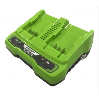 Dvigubas kroviklis Greenworks G40X2UC2, 40 V, 2A Dvigubas kroviklis Greenworks G40X2UC2, 40 V, 2A