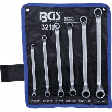 Dvigubo žiedo raktų rinkinys | lenkti | 1/4 "- 3/4" | Coliniai dydžiai | 6 vnt. (32105) Dvigubo žiedo raktų rinkinys | lenkti | 1/4 "- 3/4" | Coliniai dydžiai | 6 vnt. (32105)