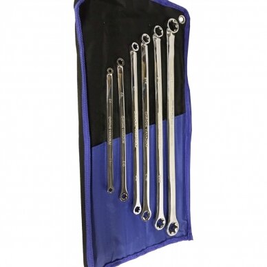 Dvigubų ilgų veržliarakčių rinkinys | E tipo galvutėms | E6 x E7 - E22 x E24 | 6 vnt. (SK5009) 1 Dvigubų ilgų veržliarakčių rinkinys | E tipo galvutėms | E6 x E7 - E22 x E24 | 6 vnt. (SK5009) 1