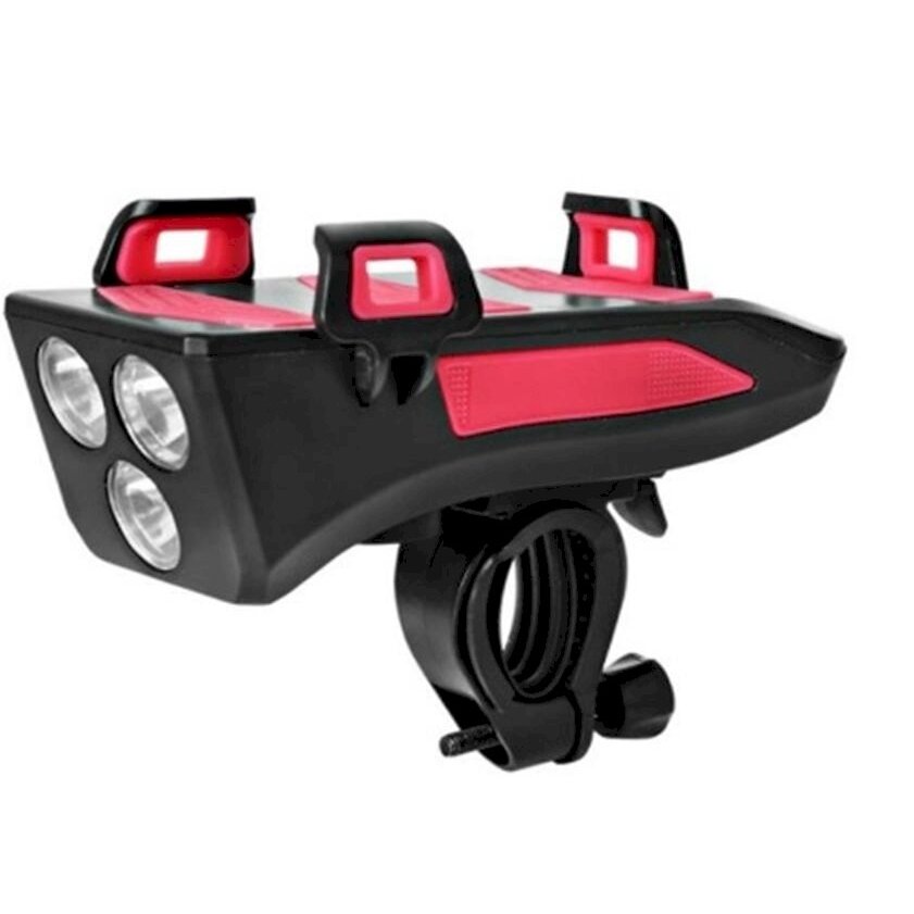 Dviračio žibintas su telefono laikikliu | signalas | daugiafunkcinis / powerbank | USB | 3 led (RBL3)