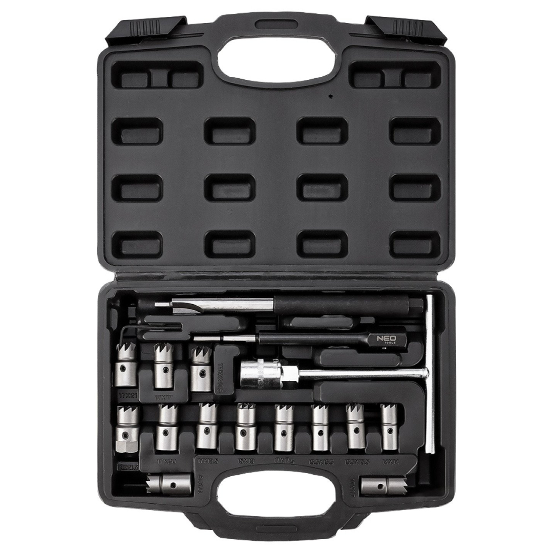 Dyzelinių degalų purkštukų lizdų valymas, 17 vnt. rinkinys 2 Dyzelinių degalų purkštukų lizdų valymas, 17 vnt. rinkinys 2